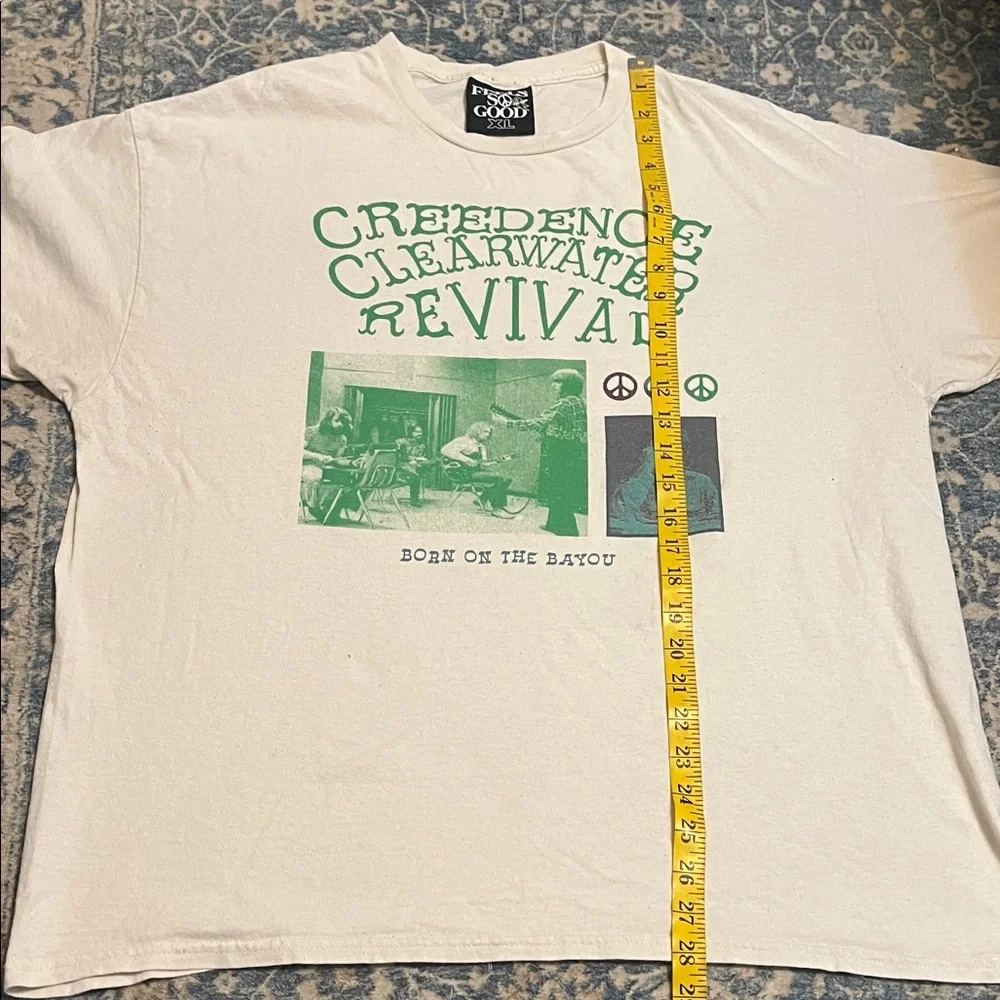 Creedence Clearwater Revival Born On The Bayou White Graphic T-Shirt Music - Picture 11 of 11